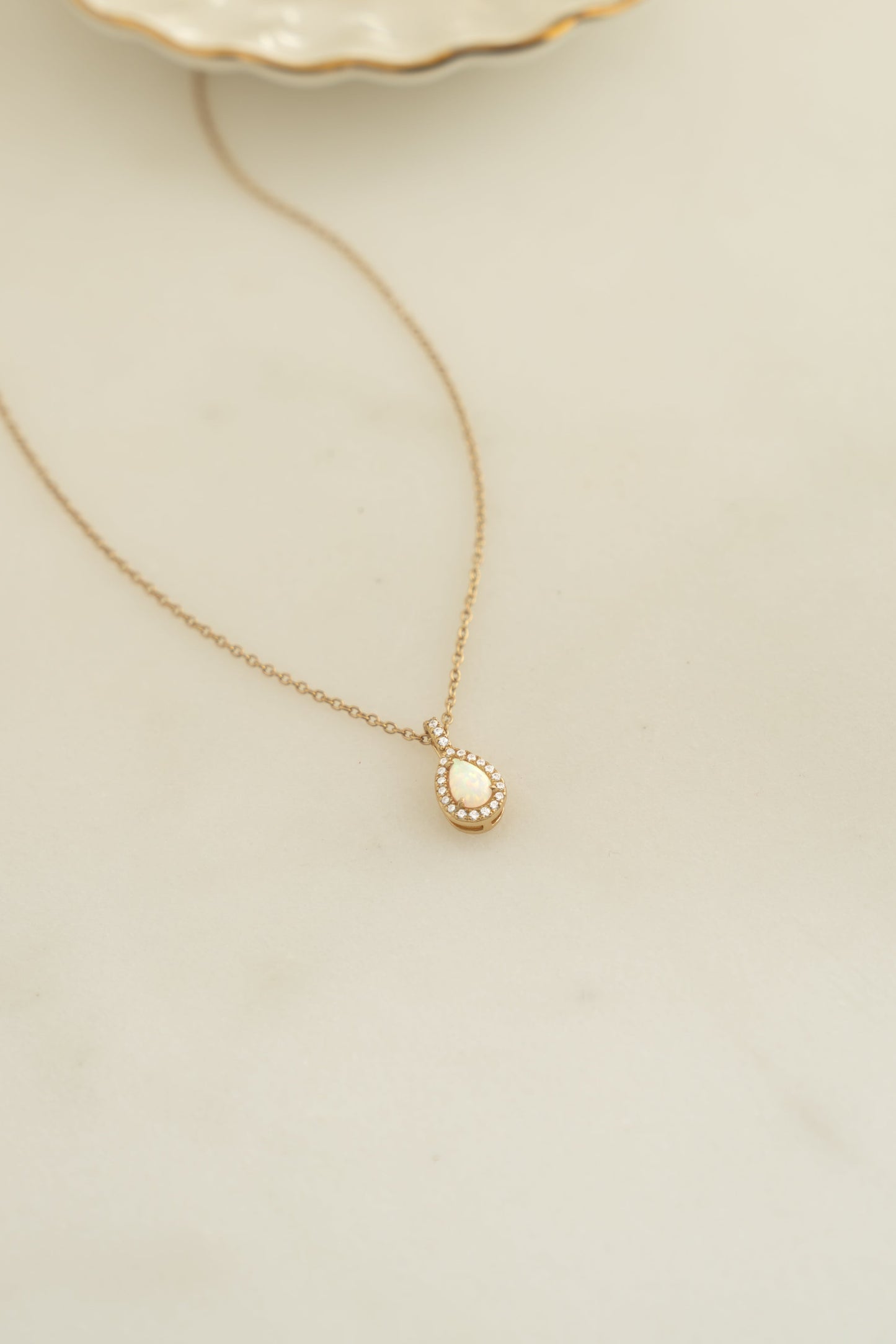Opal Pear Pendant