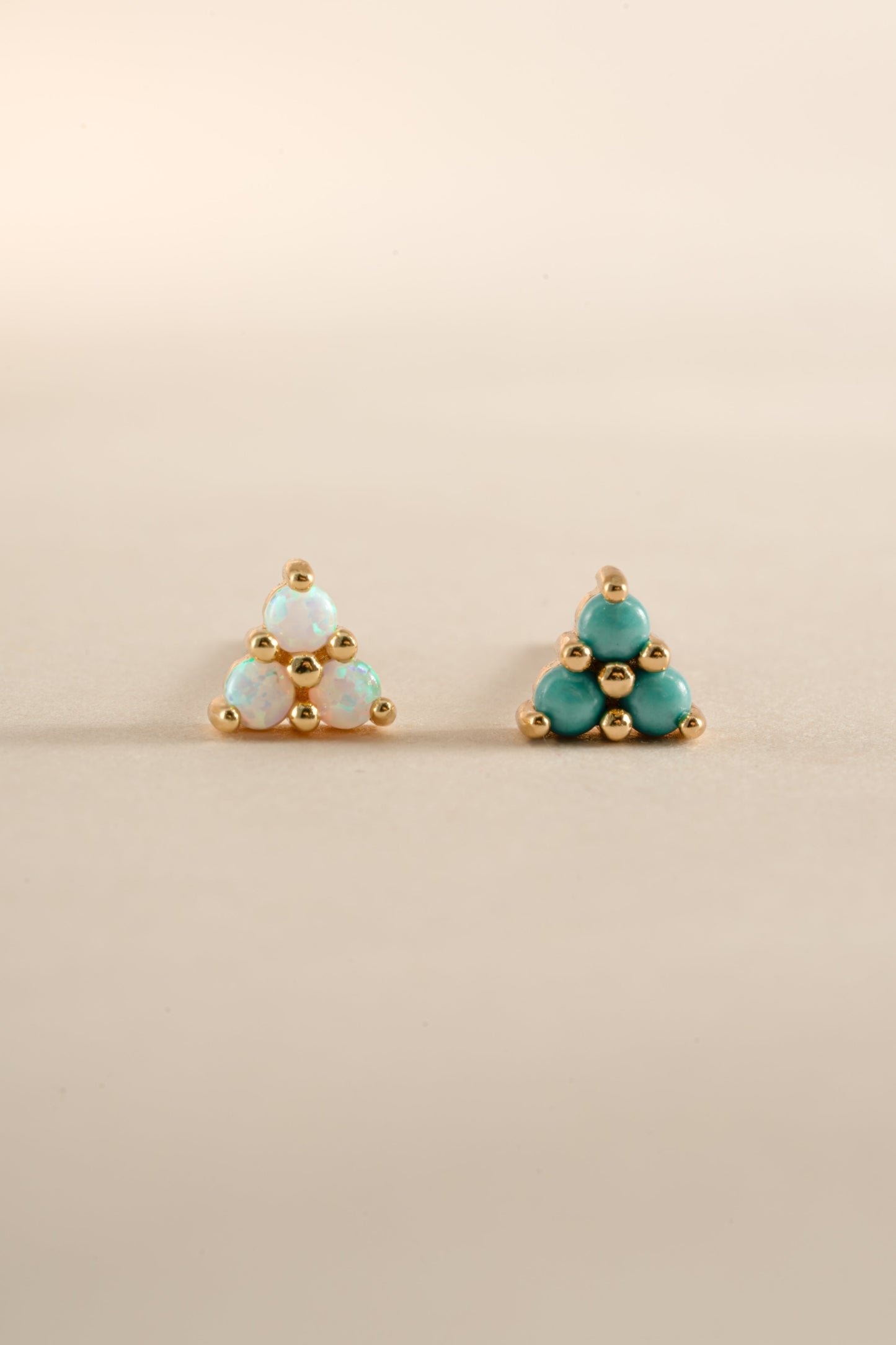 Turquoise Three Stone Studs