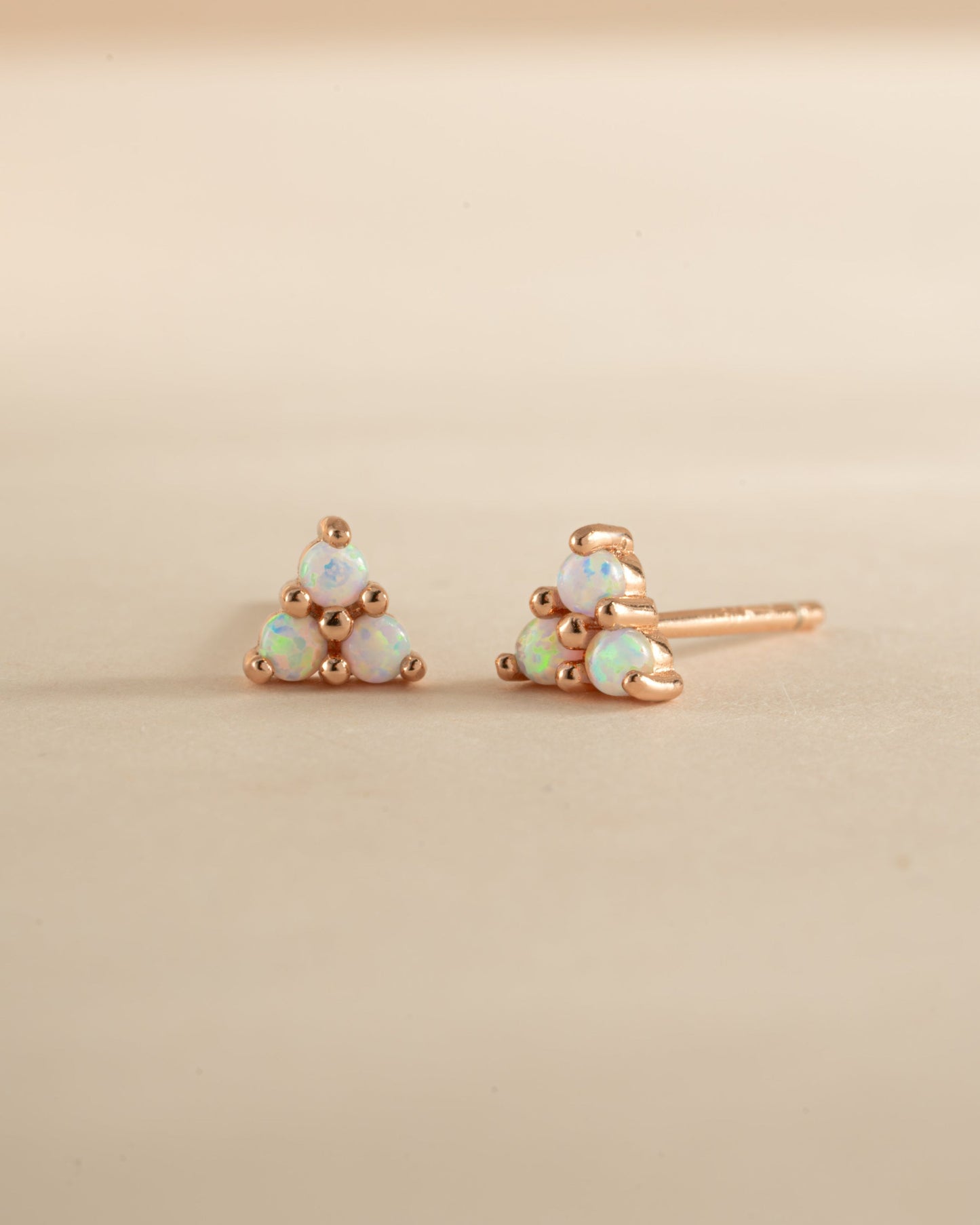 Opal Three Stone Studs