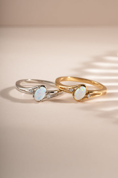 Small Oval Opal Ring