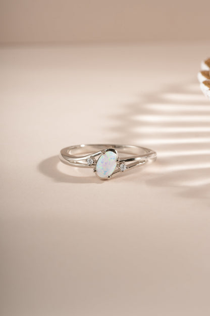 Small Oval Opal Ring