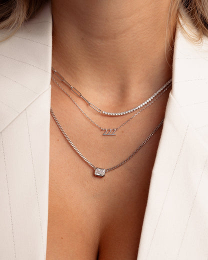 Tennis and Paperclip Necklace