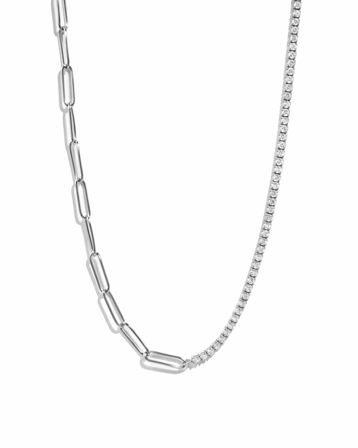Tennis and Paperclip Necklace