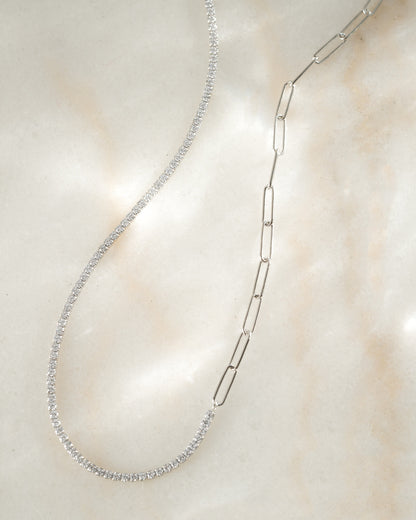 Tennis and Paperclip Necklace