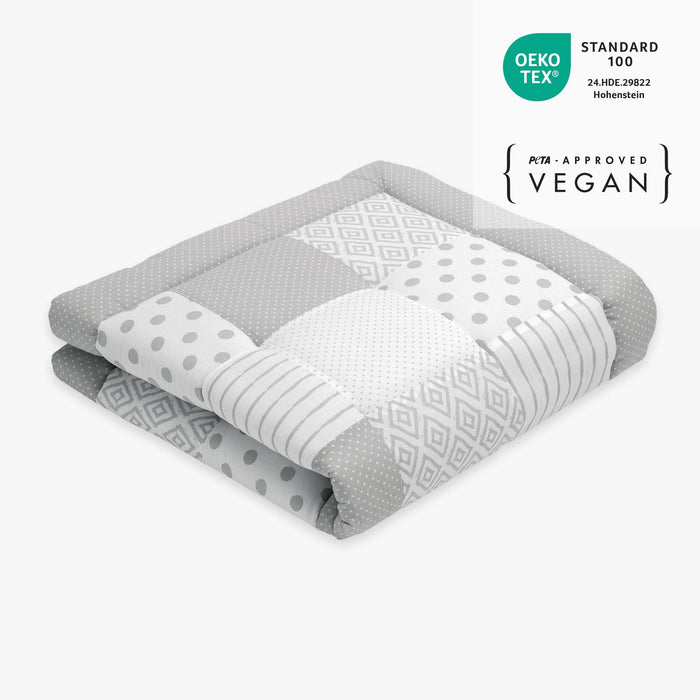 Patchwork Krabbeldecke | Essential Grau