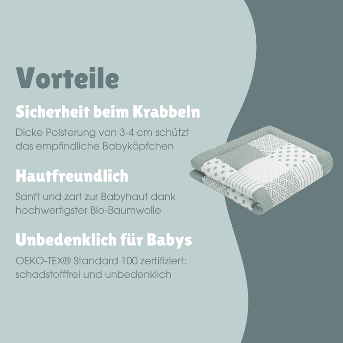 Patchwork Krabbeldecke | Essential Mint