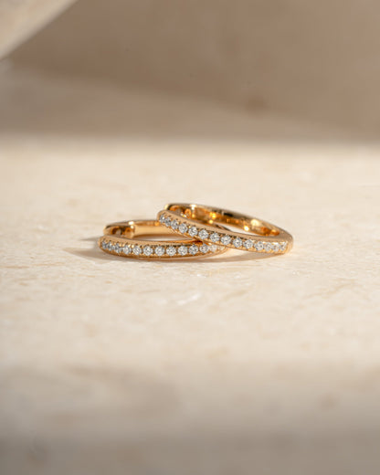11mm Pavé Huggie Earrings (Two Sizes Available)