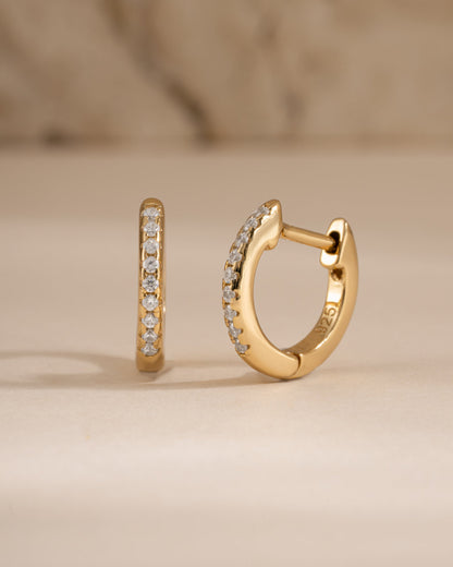 8mm Pavé Huggie Earrings (Two Sizes Available)