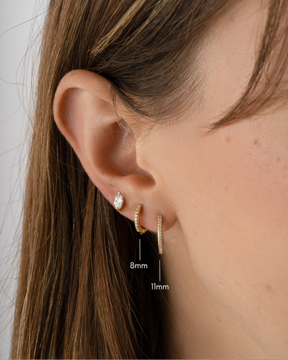 8mm Pavé Huggie Earrings (Two Sizes Available)