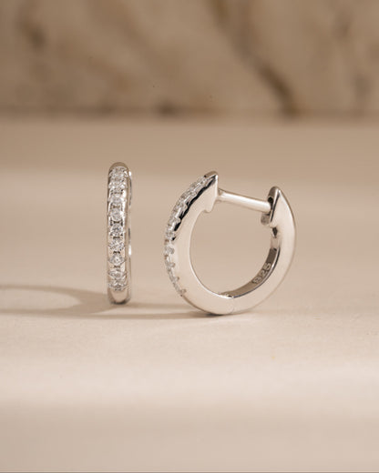 8mm Pavé Huggie Earrings (Two Sizes Available)