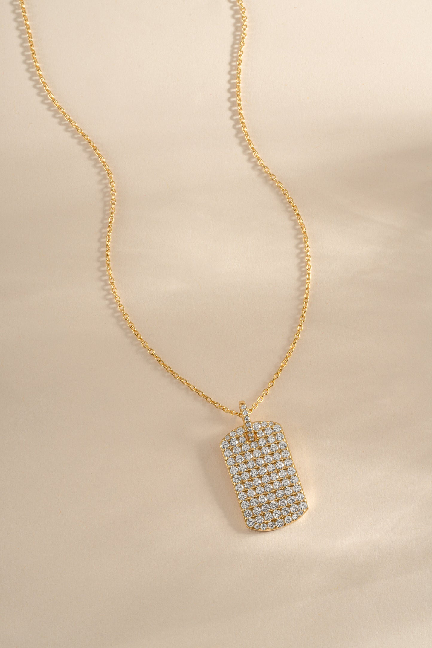 Pavé Dog Tag Necklace