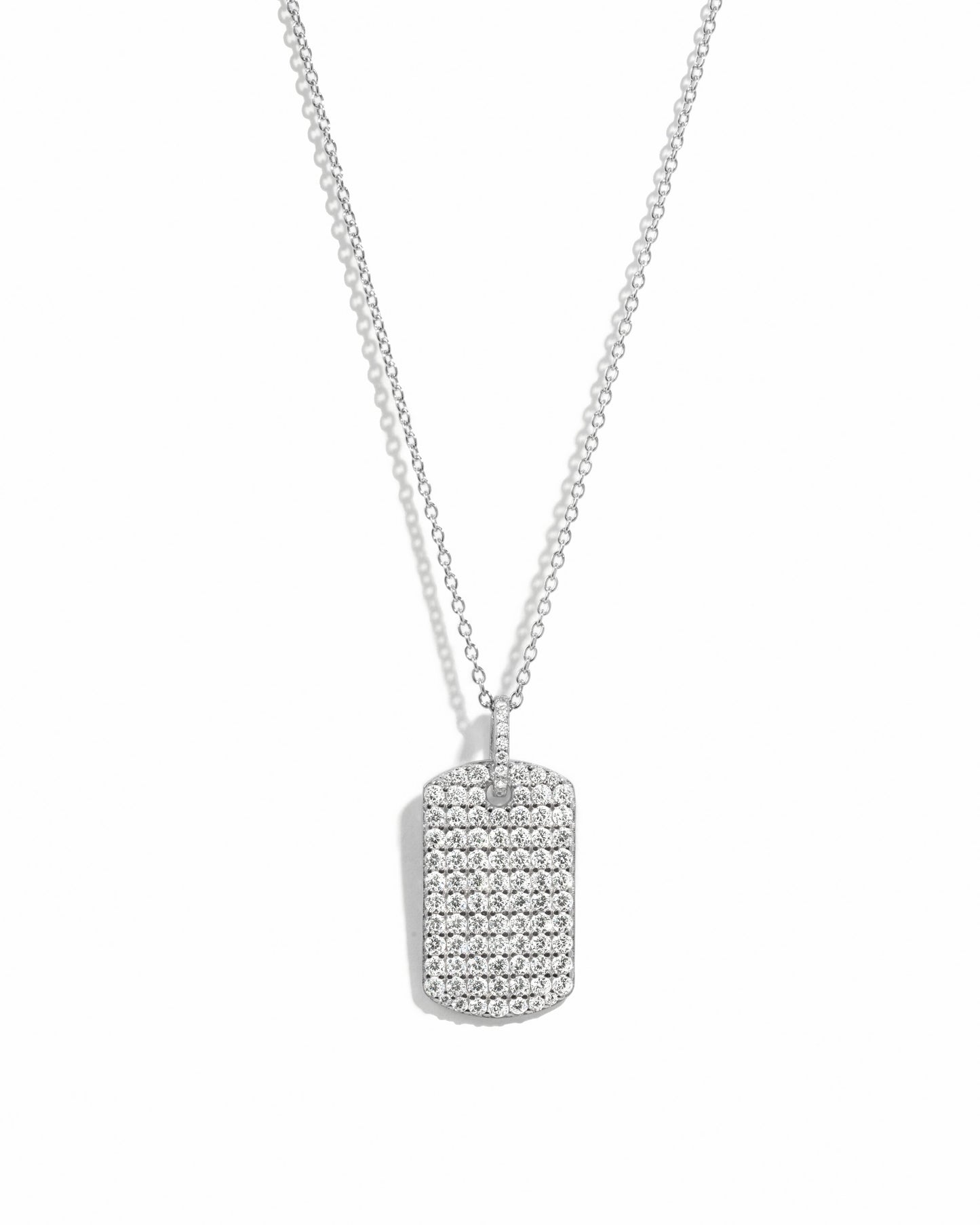 Pavé Dog Tag Necklace