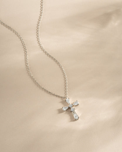 Pear Cut Cross Necklace