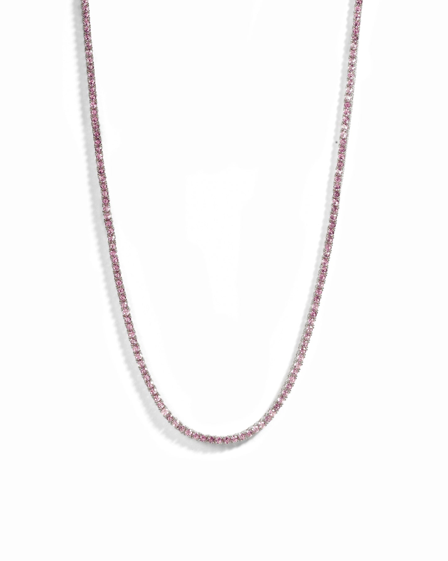 Pink Tennis Necklace