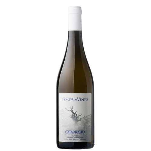Wine bottle with PORTA DEI VENTO CATARRATTO label
