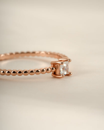 Princess Cut w Beaded Band