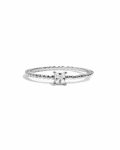 Princess Cut w Beaded Band
