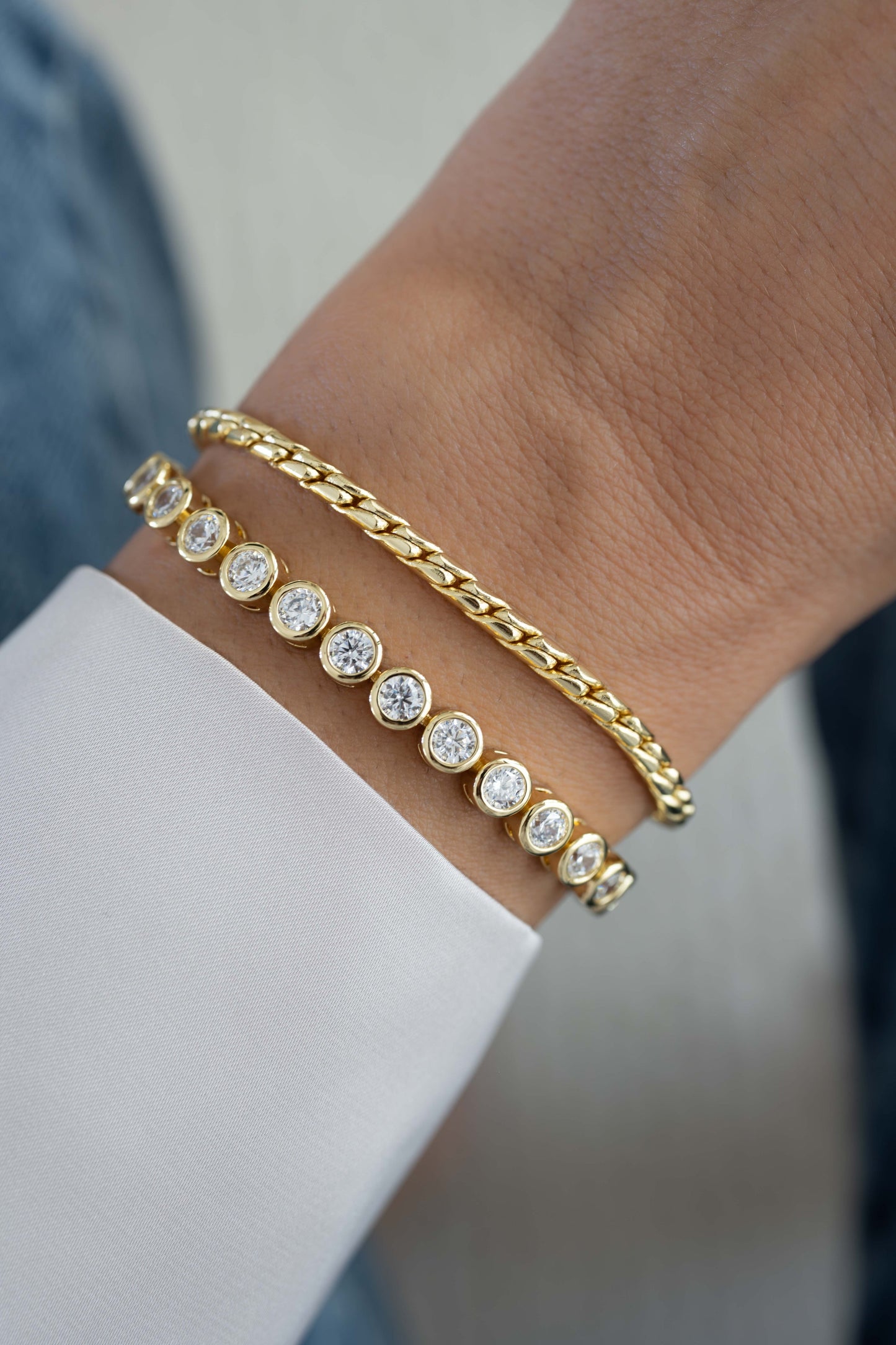 4mm Round Bezel Tennis Bracelet