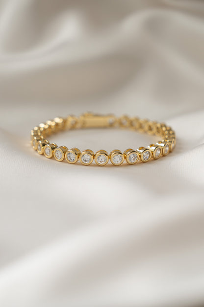 4mm Round Bezel Tennis Bracelet
