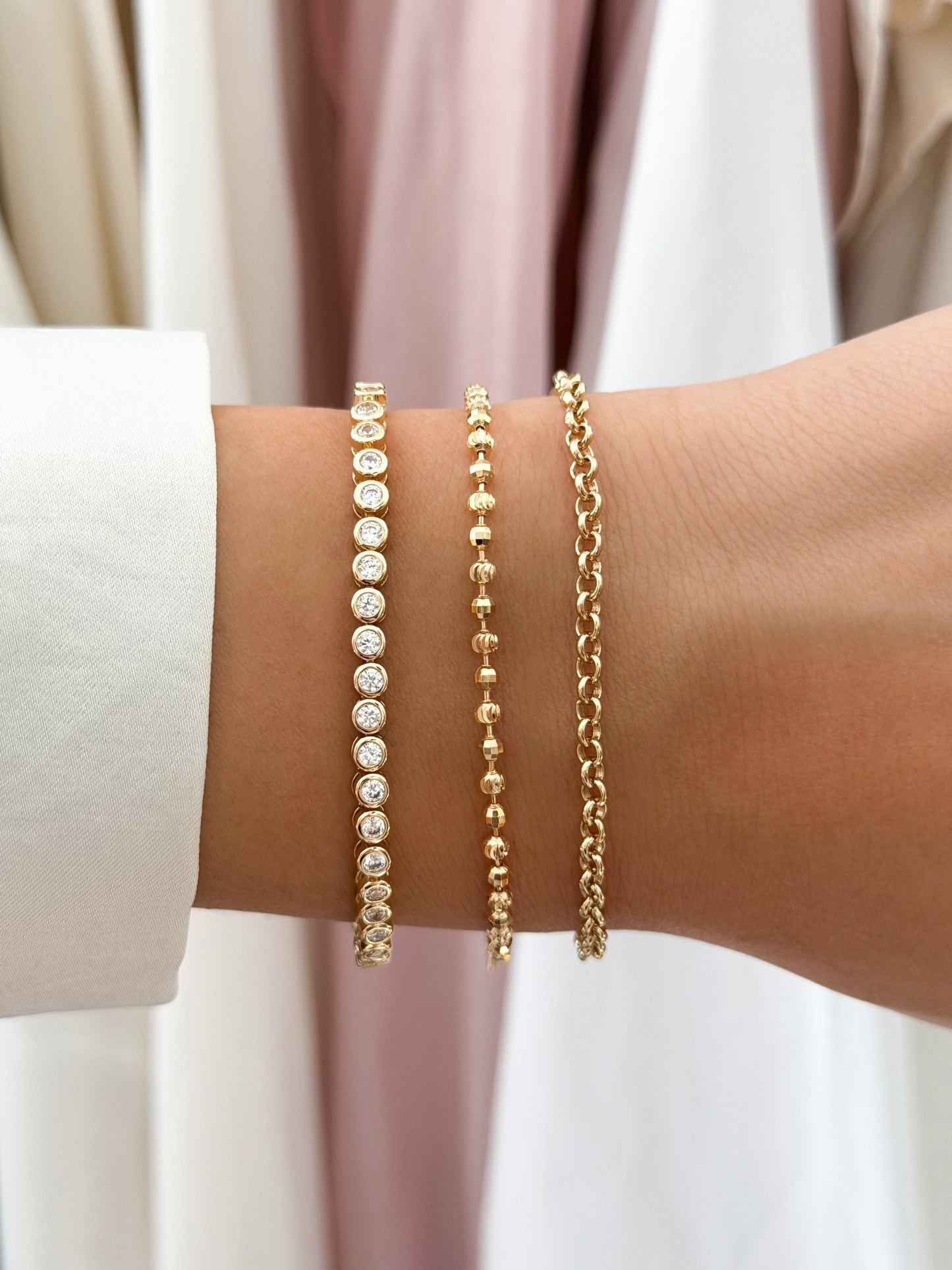 Round Bezel Tennis Bracelet