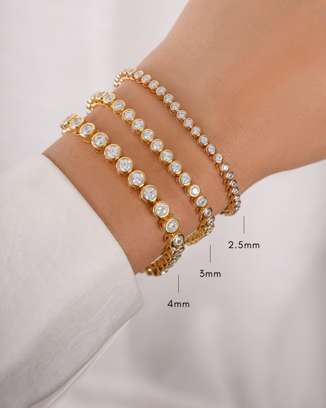 4mm Round Bezel Tennis Bracelet