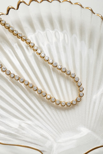 3mm Round Bezel Tennis Necklace