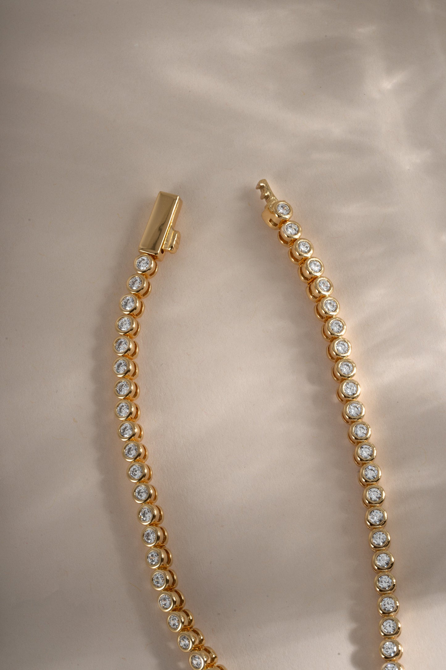 2.5mm Round Bezel Tennis Necklace