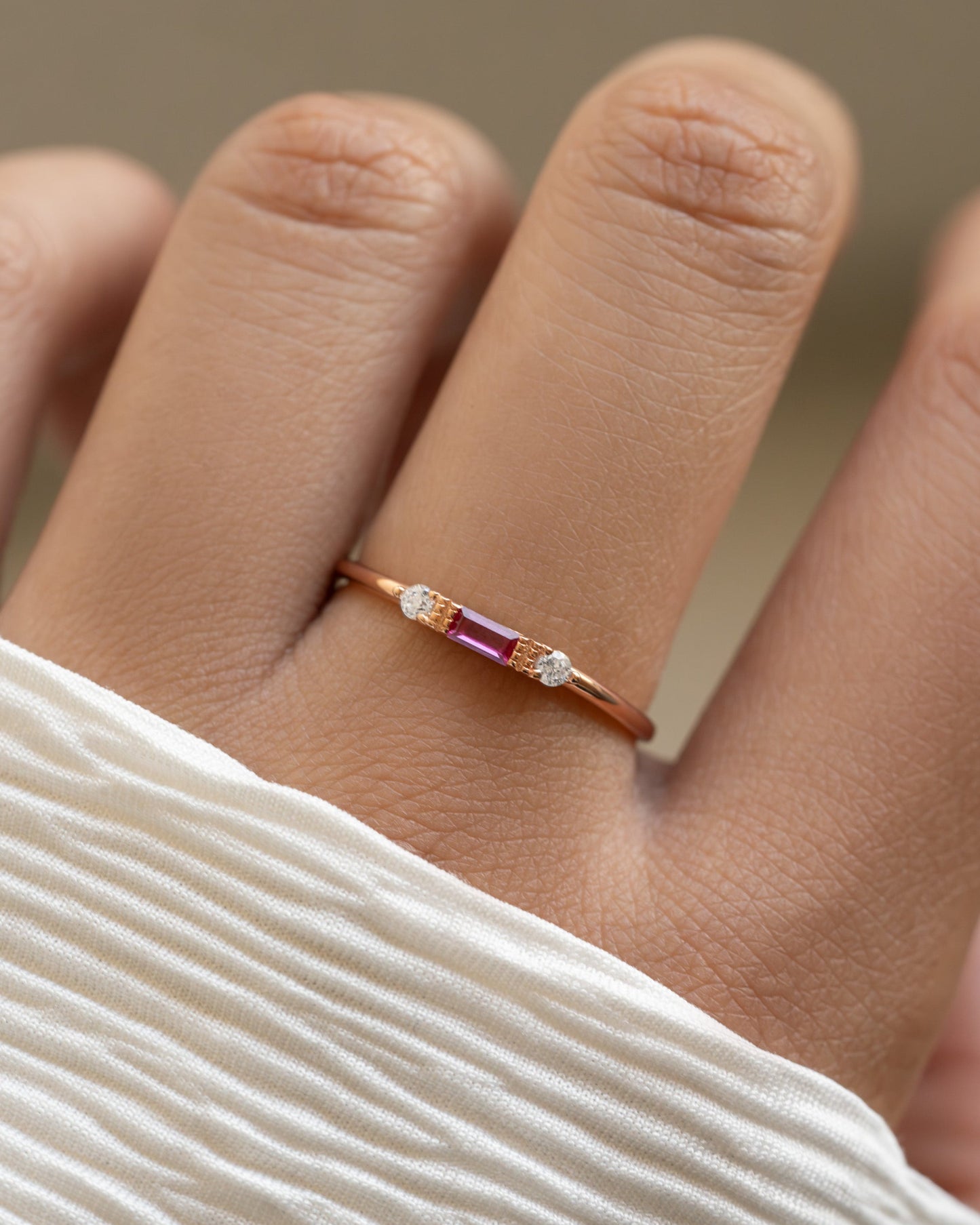 Ruby Baguette Ring