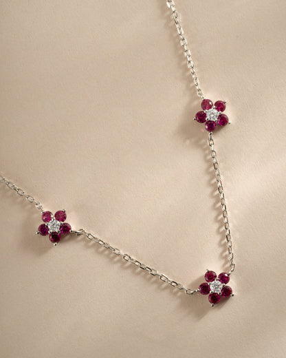 Ruby Flower Necklace