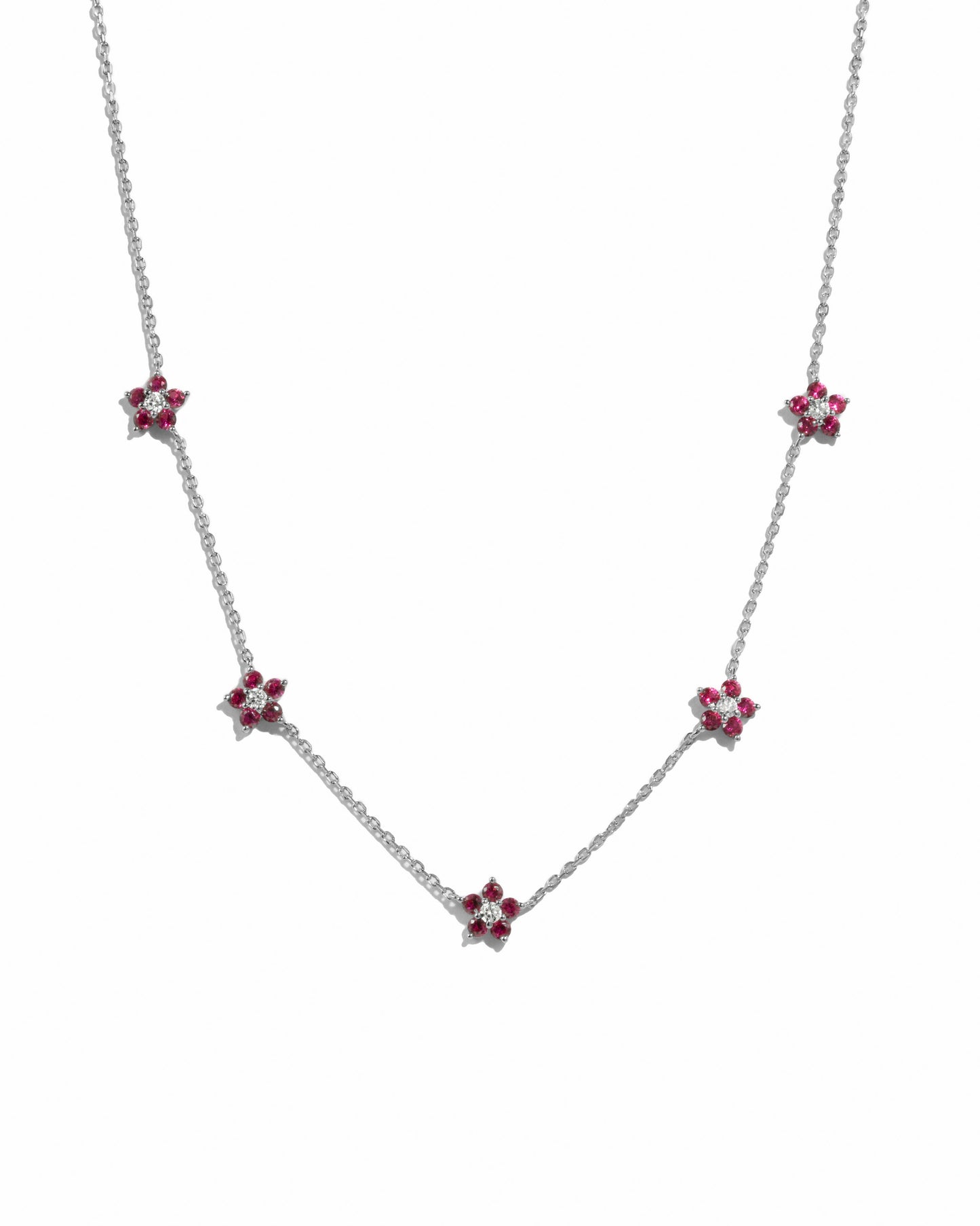 Ruby Flower Necklace