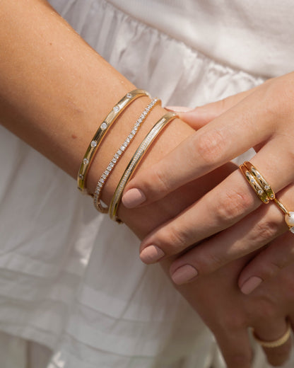 Striped Pavé Diamond Bangle