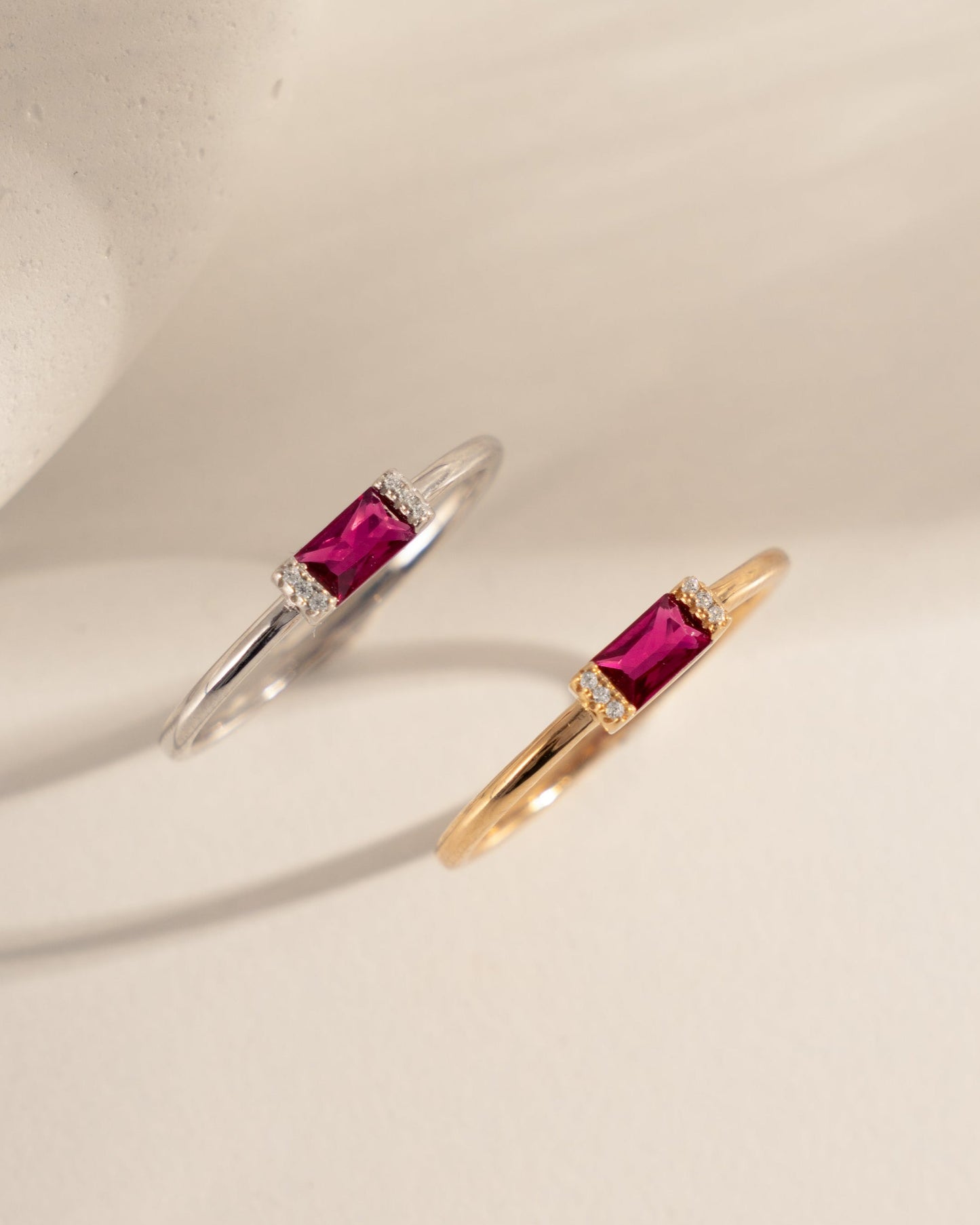 Ruby Simple Baguette Ring