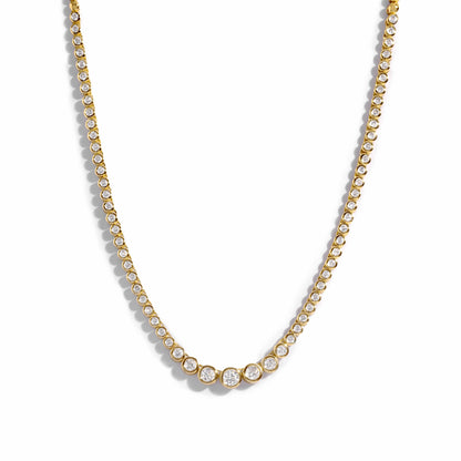 Gradient Bezel Tennis Necklace