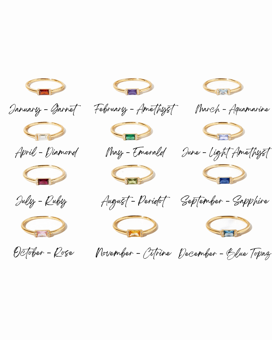 Citrine Simple Baguette Ring