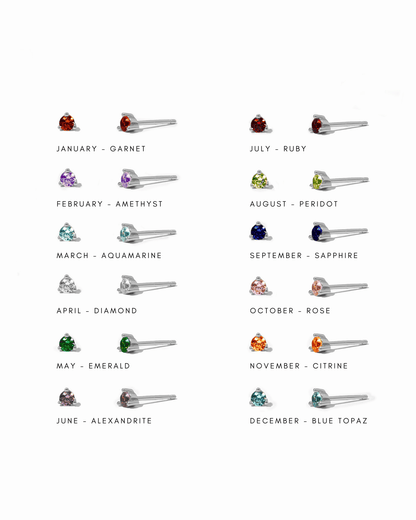 Birthstone Stud Earrings