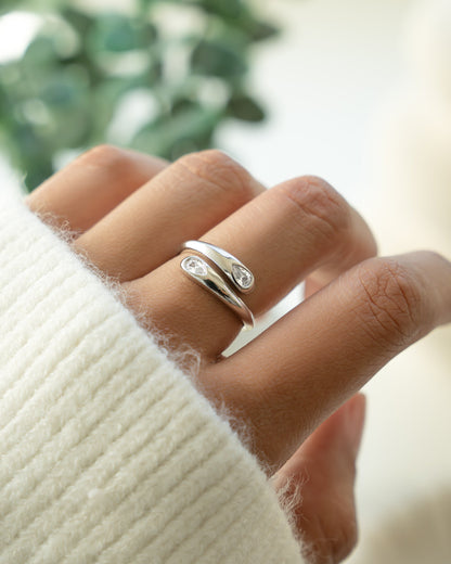 Pear Spiral Ring