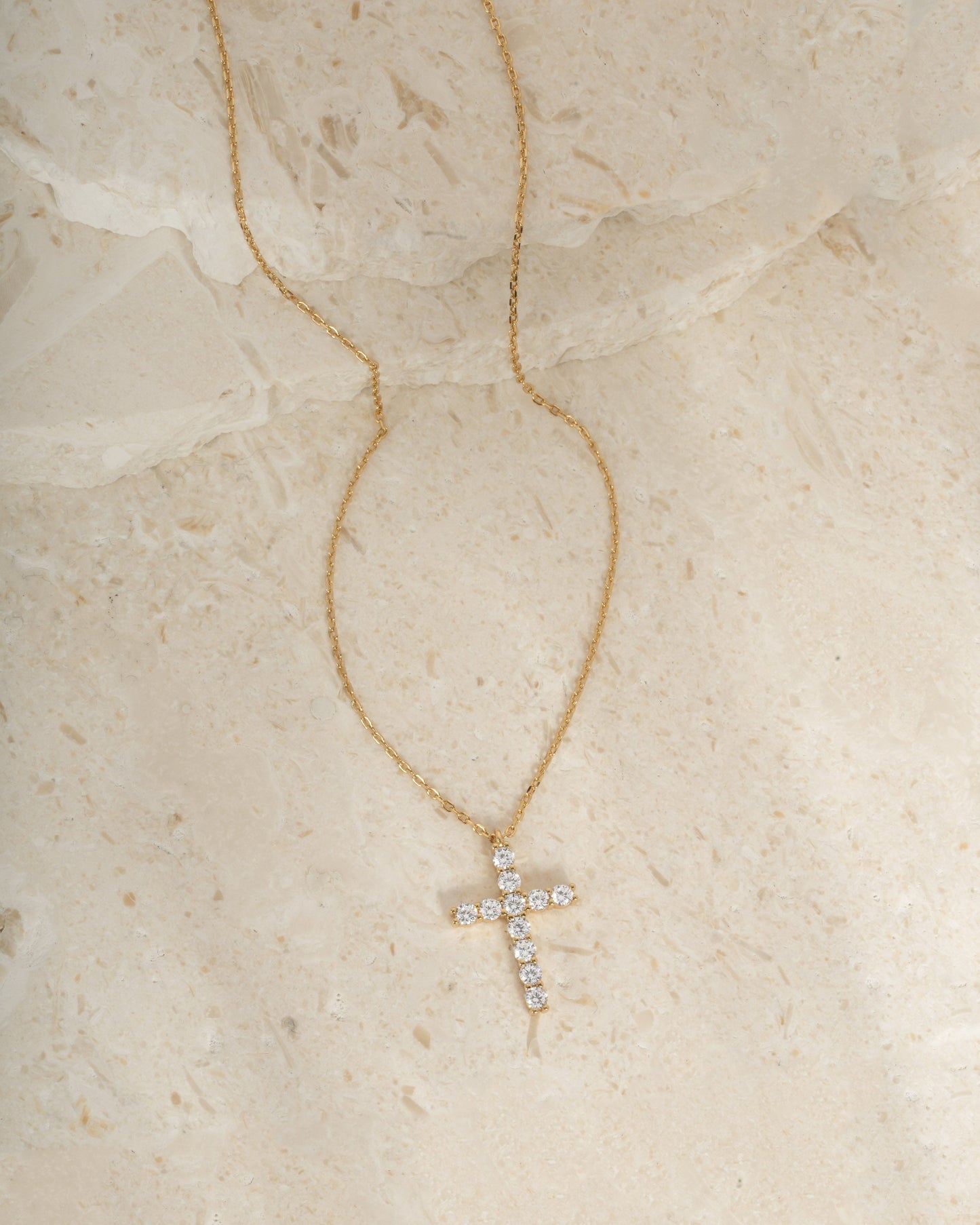 Large Studded Cross Necklace