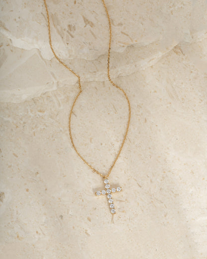 Large Studded Cross Necklace