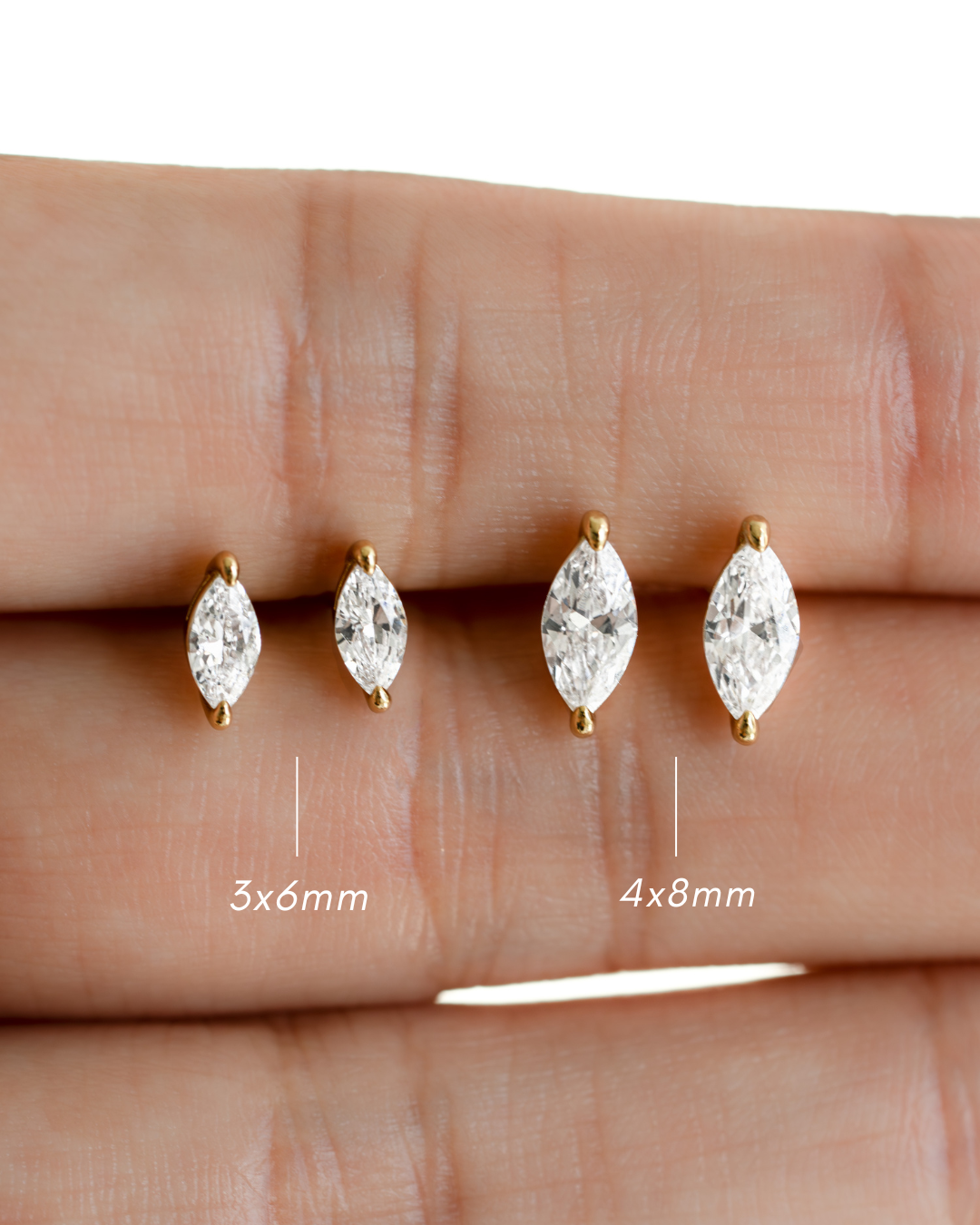 4x8mm Marquise Studs