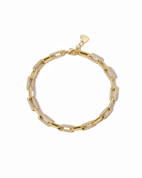 Diamond Paperclip Bracelet