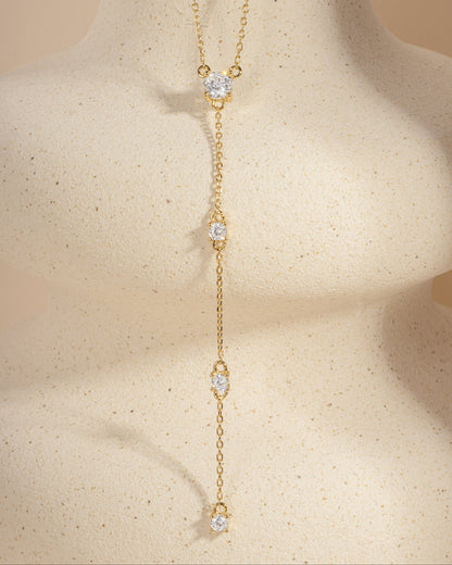 Round Diamond Lariat Necklace