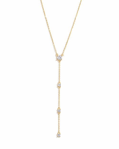 Round Diamond Lariat Necklace
