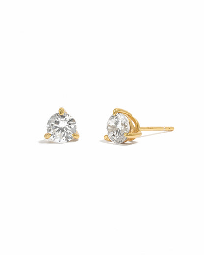 5mm Round Solitaire Stud Earrings (Multiple Sizes Available)