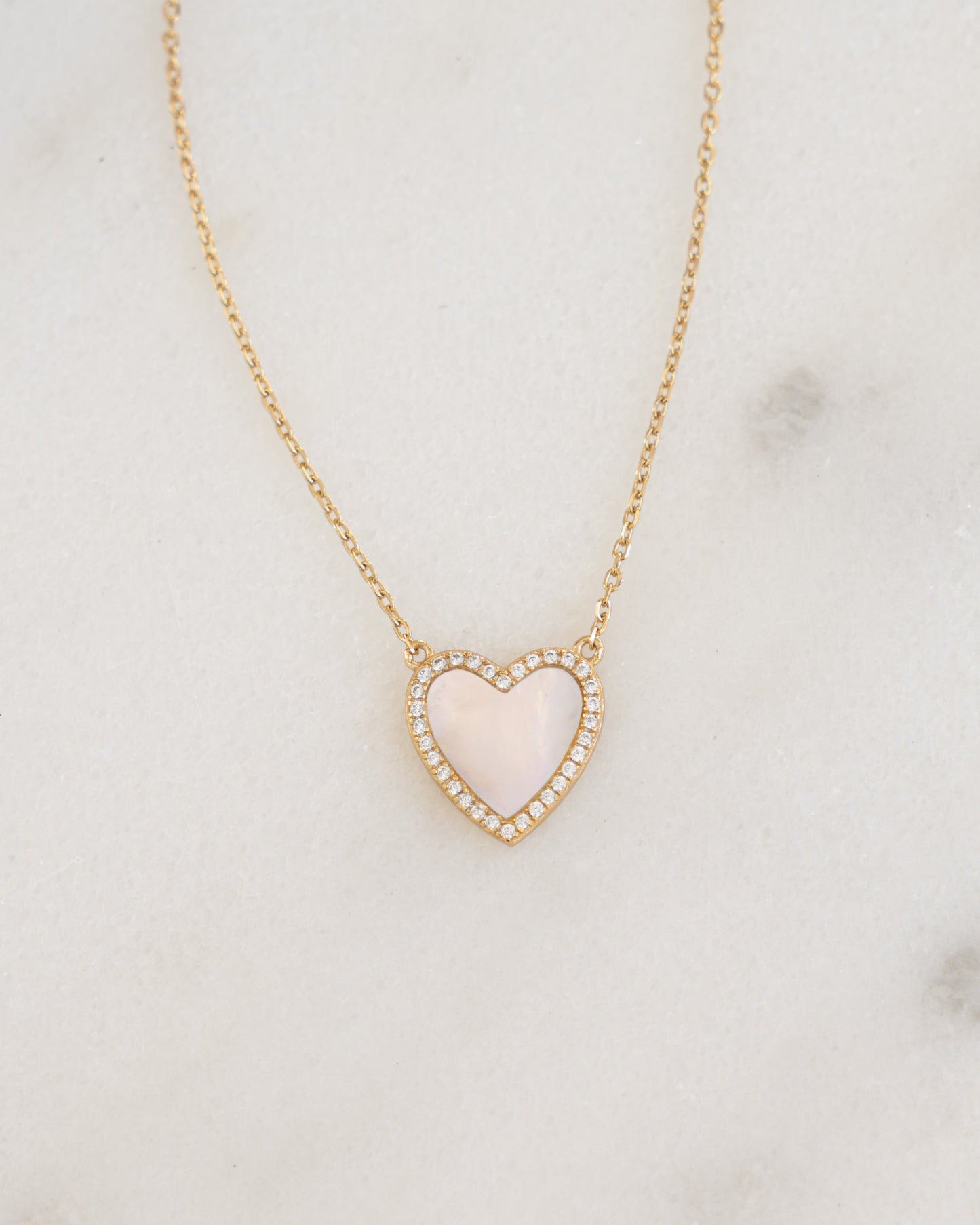 Mother of Pearl Heart Necklace