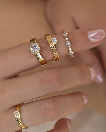 Square Bezel Dome Ring