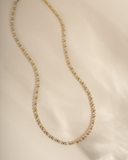 Mixed Metal Tennis Necklace