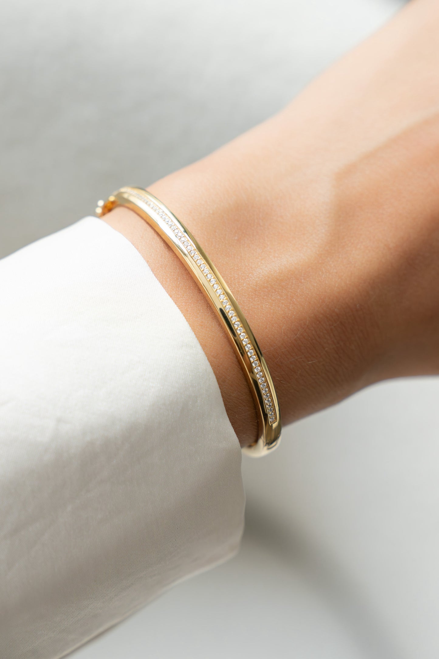 Striped Pavé Diamond Bangle