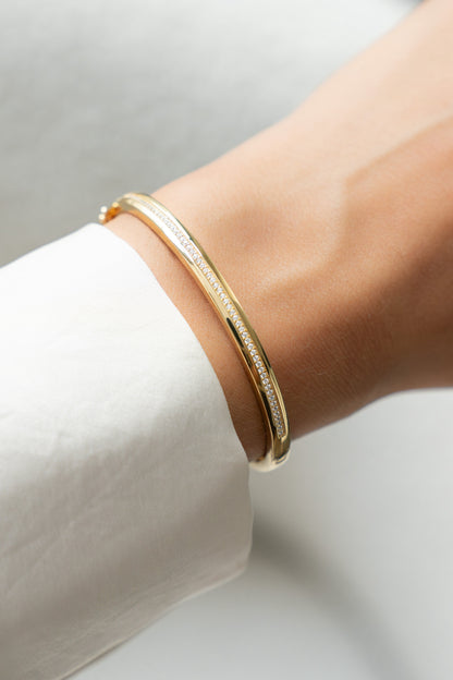 Striped Pavé Diamond Bangle