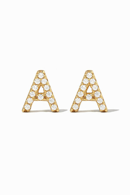 Pavé Initial Studs