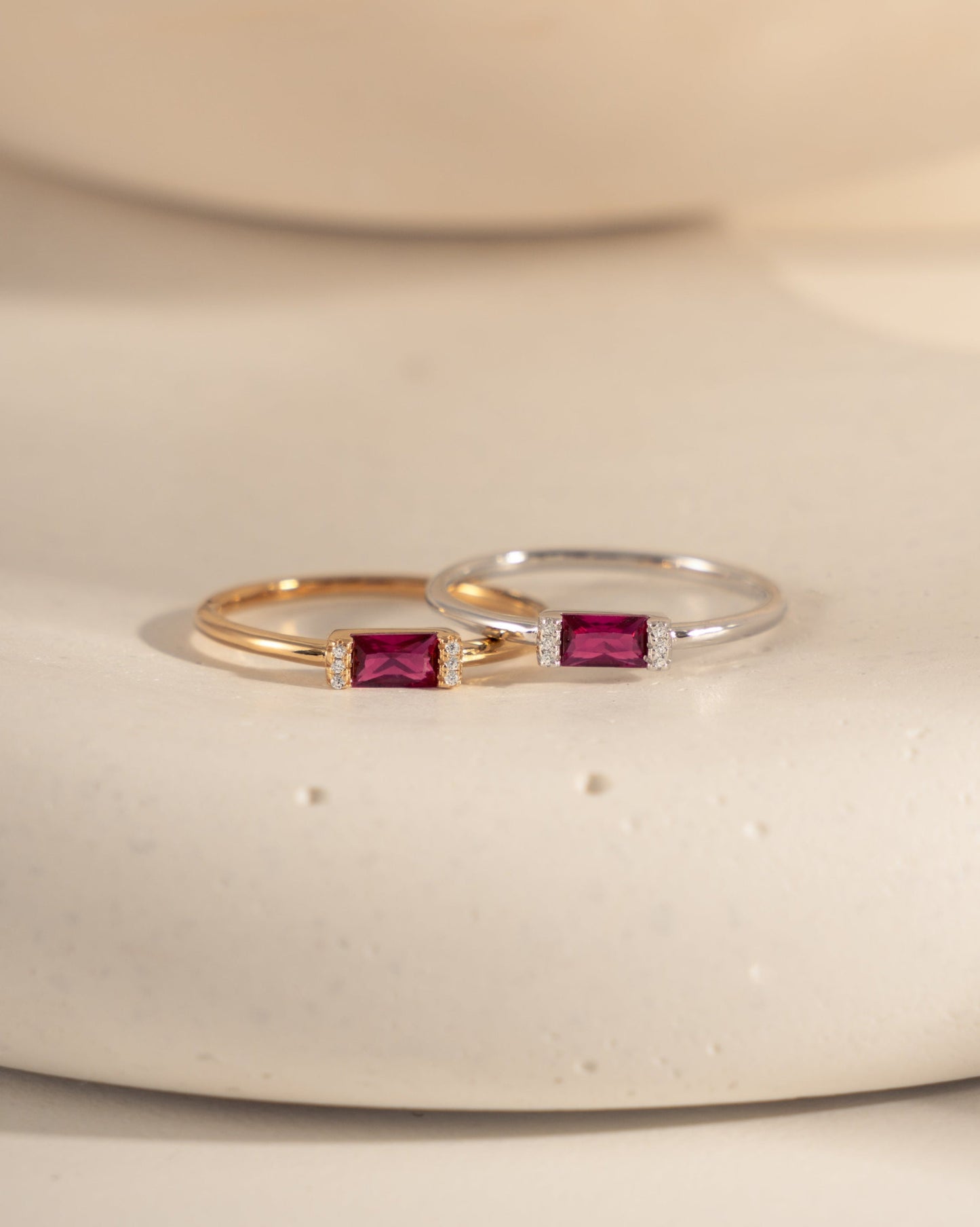 Ruby Simple Baguette Ring